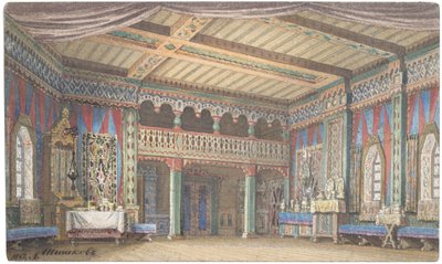 Bir sahne seti için taslak by Matwej Andrejewitsch Schischkow